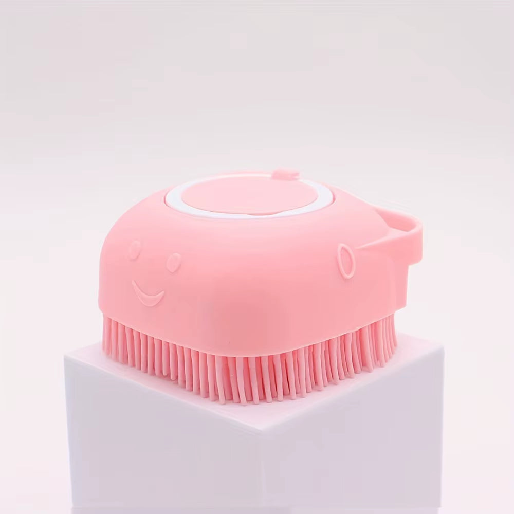 Pet Dog & Cat Grooming Bath Brush Silicone Gel Shower Massage Refillable Scrubbing Tool Complete Cleaning Supplies