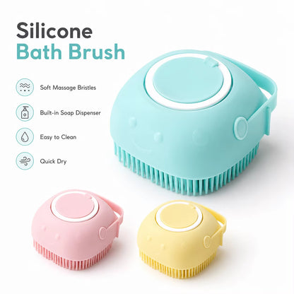 Pet Dog & Cat Grooming Bath Brush Silicone Gel Shower Massage Refillable Scrubbing Tool Complete Cleaning Supplies