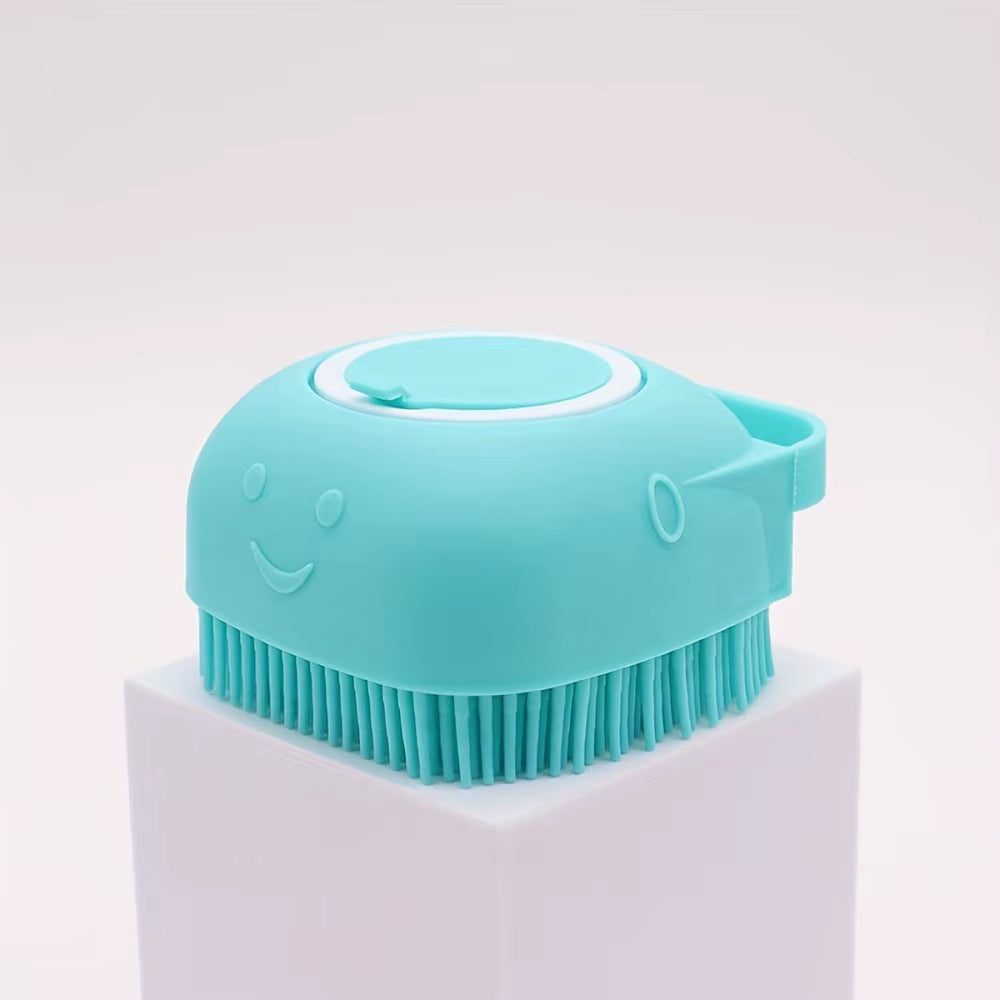 Pet Dog & Cat Grooming Bath Brush Silicone Gel Shower Massage Refillable Scrubbing Tool Complete Cleaning Supplies