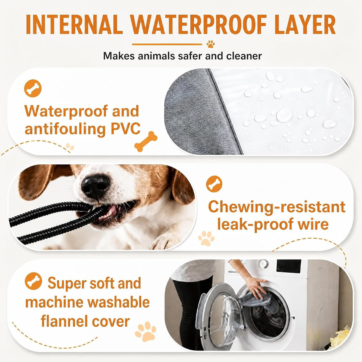 Dog & Cat Heated Bed, 9 Temp Setting & 4 Timer Dog Heating Pad for Outdoor